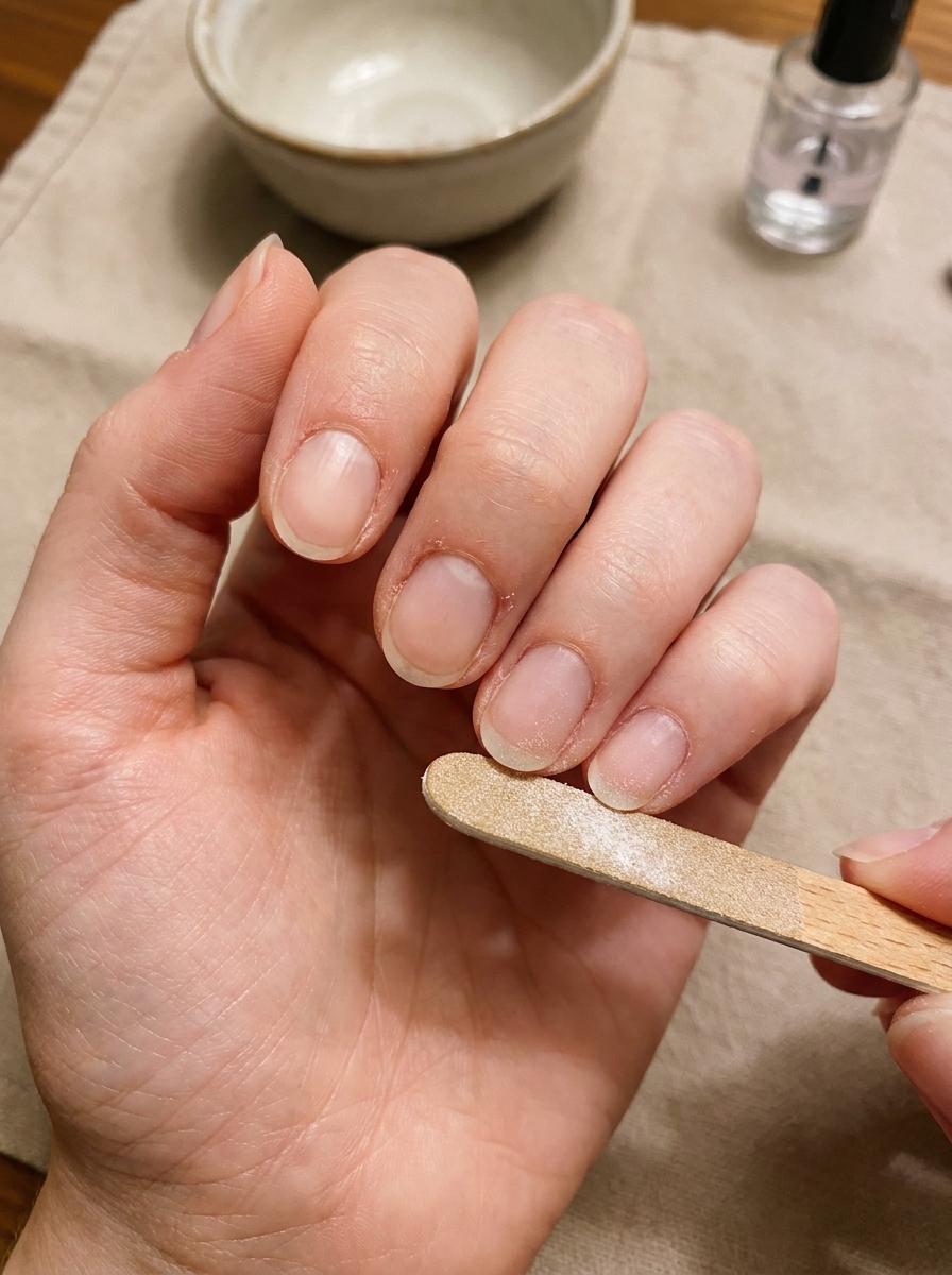 Die Kanten vorsichtig glätten als Clean Nails Anleitung Schritt 4